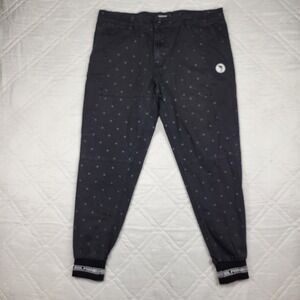 Pink+Dolphin black tapered‎ cuffed jeans size 34